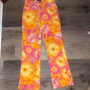 Vintage 90’s tie dye boot cut flare jeans
